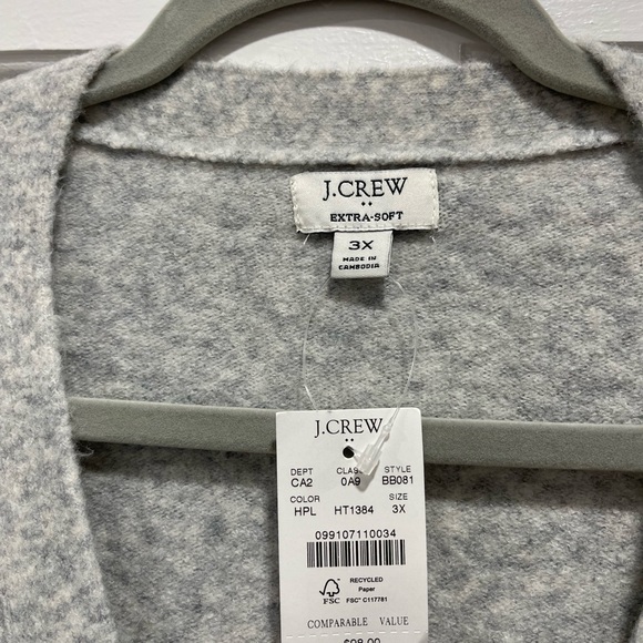J. Crew Light Gray Cardigan with Pockets - Picture 2 of 2